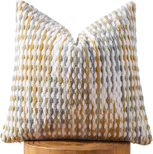 Miniatura 14 de AmHoo Juego de 2 fundas de almohada decorativas de chenilla estilo bohemio, funda de almohada con borlas para sofá, cama, dormitorio, sala de estar