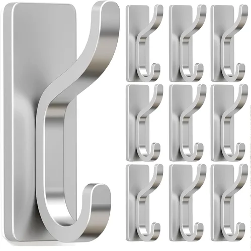 Miniatura 20 de pickpiff Ganchos de Pared Adhesivos para Abrigos - Percha de Puerta Resistente Stick-On, Gancho de Metal para Colgar Toalla, Bolso, Bata, Mochila