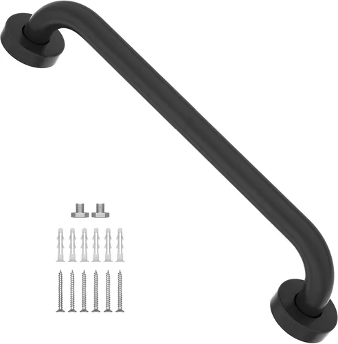 Miniatura 9 de Barra de agarre de ducha de níquel cepillado satinado de 12 pulgadas, 1 pulgada de diámetro, mango de barra de agarre de baño de acero inoxidable