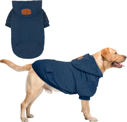 Miniatura 25 de BEAUTYZOO Sudadera con capucha para perro pequeño con bolsillos, ropa para perros pequeños y medianos, niño y niña, abrigos de algodón laminado tipo