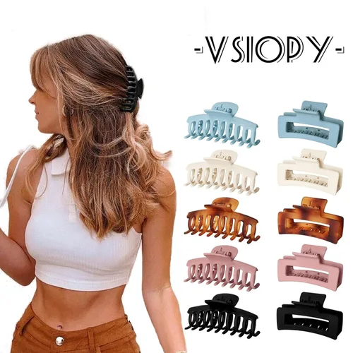 10 pinzas para el cabello para mujer, 3.5 pulgadas, antideslizantes, medianas y grandes, para cabello fino, paquete de 5 pinzas cuadradas de