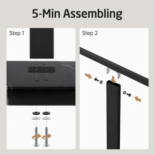 Miniatura 8 de KES Soporte de toallas de pie con base de mármol natural negro, soporte de toallero de 2 niveles para piso de baño, soporte para toallas de baño