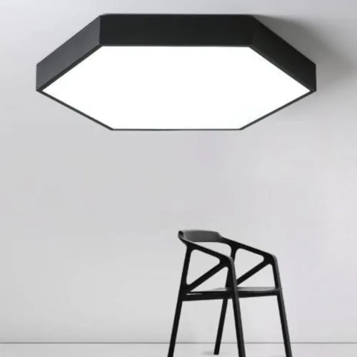 Miniatura 2 de Lámpara de techo LED hexagonal ultrafina con control remoto cerca del techo, lámpara de techo moderna de montaje en superficie, luz plana regulable