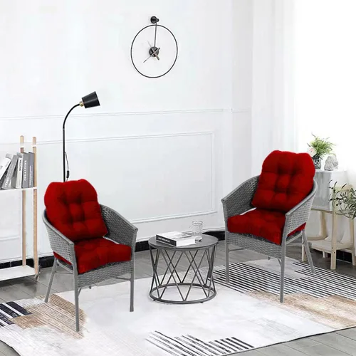 Miniatura 5 de Srutirbo Juego de 2 cojines de asiento para sillas de exterior, impermeables, 19 x 19 pulgadas, en forma de U, para sillas de patio y sillas Rojo