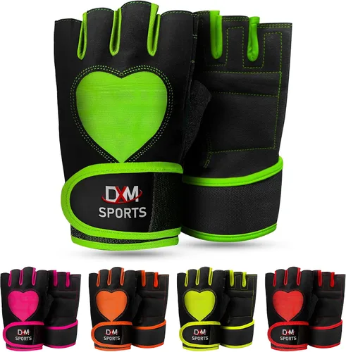DXM SPORTS Guantes de entrenamiento para mujer con soporte para muñeca, guantes de levantamiento de pesas para gimnasio, ciclismo, entrenamiento,