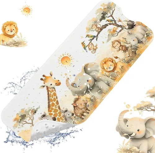 Miniatura 12 de XIYUNTE Alfombra de Baño para Bebé para Bañera Antideslizante Alfombra de Baño para Niños - 40''x16'' Extra Larga Alfombra de Bañera para Bebé