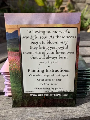 Miniatura 2 de Pack of 25 Pre-Filled Seed Mix Packet Wildflowers Plant for Funerals, Memorial Services in Loving Memory Flower Path Also Serves Thank You