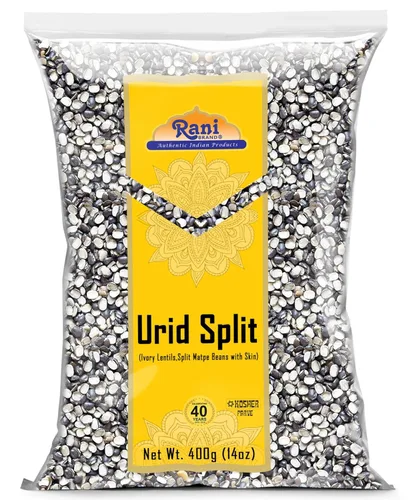 Miniatura 32 de Rani Organic Urid/Urad Entero Negro (frijoles mate con piel) Lentejas indias 32oz (2 libras) Tarro PET de 32.03 oz ~ Todo natural Vegano Apto