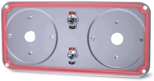 Miniatura 7 de Placa de luces de cúpula Peterbilt de la Florida (ámbar) Placa de luz de espejo Peterbilt con interruptores/interruptores Iluminación