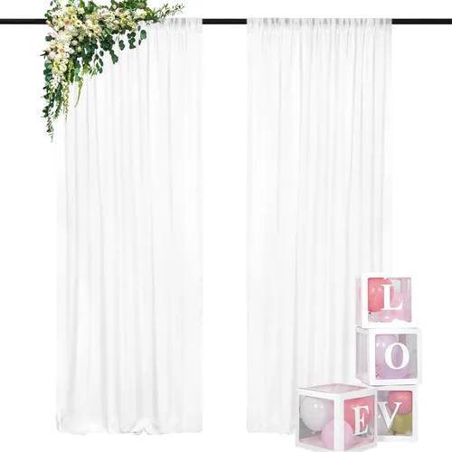 Miniatura 40 de DUOBAO Cortina de gasa naranja transparente de 10 pies, 2 paneles de 29 x 120 pulgadas, cortinas de tela de gasa para ceremonia de boda, cortinas