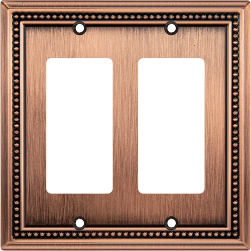 Miniatura 78 de Henne Bery Sunken Pearls - Placa de pared decorativa resistente para interruptor, cubierta para tomacorrientes (doble dúplex, níquel satinado)