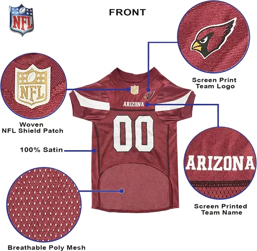 Miniatura 8 de Pets First NFL Arizona Cardinals Camiseta para Perro, Talla Extra Pequeña, Disfraz de Camiseta de Fútbol Americano para Mascota, Camiseta Deportiva