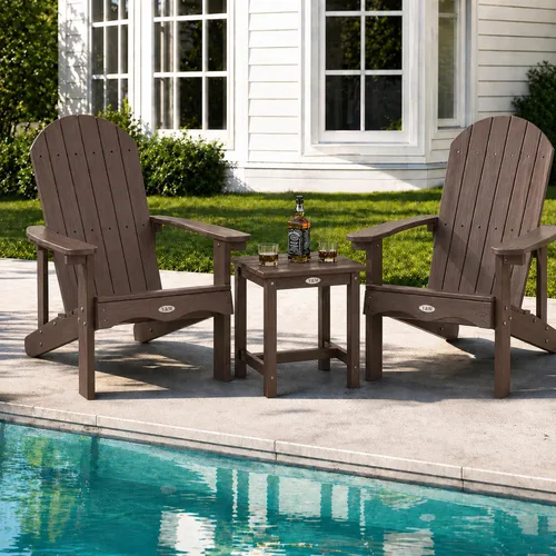 Miniatura 36 de Y&M Adirondack - Silla negra para hoguera, sillas de patio al aire libre con soporte para tazas, resistentes a la intemperie, sillas de patio