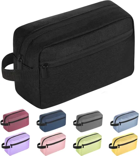Icramsy Neceser de viaje para mujeres y hombres, bolsa de cosméticos colgante, accesorios de viaje para mujeres y hombres, Negro, Moderno