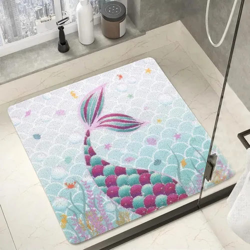 Miniatura 10 de Get Naked - Tapete de ducha cuadrado, antideslizante, de secado rápido, fácil limpieza, tapete de ducha para suelo de baño, tapete de baño lindo
