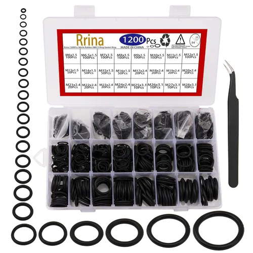 1200 piezas de junta tórica NBR de goma de nitrilo, anillos de junta tórica, arandela métrica de sellado para grifo, grifería, reparación