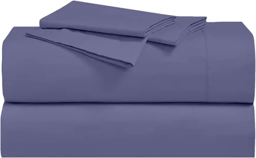 Miniatura 7 de Juego de sábanas de percal 100 % algodón con bolsillos profundos de 15 pulgadas (tamaño matrimonial, salvia lisa), ropa de cama transpirable
