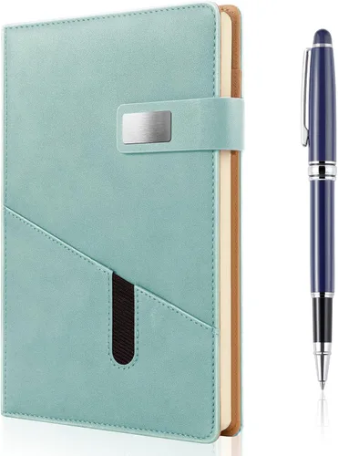 Miniatura 21 de Cuaderno A5 en blanco, cuaderno de bocetos de cuero de tapa dura recargable con bolsillo y hebilla magnética, 240 páginas gruesas de viaje para Negro