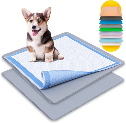 Miniatura 25 de TidyFriend - Bandeja para almohadillas de entrenamiento de 24 x 24 pulgadas, soporte de silicona para almohadillas de entrenamiento para cachorros