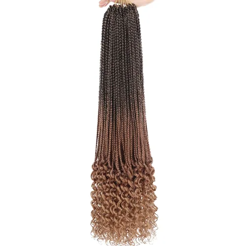Miniatura 61 de XTREND 10 Pulgadas 6 Paquetes Trenzas de Caja de Ganchillo Cabello Pre-anudado Sin Nudos Bobo Trenzas de Caja 3X Extensiones de Cabello Trenzado 1b#