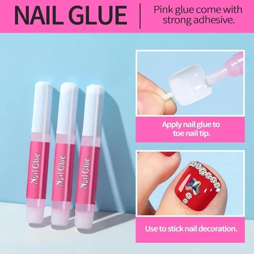 Miniatura 5 de Teenitor 120 piezas de uñas postizas naturales para los dedos del pie, uñas postizas para mujeres con pegamento para uñas, puntas de uñas postizas