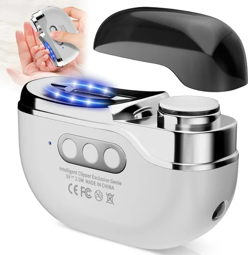 Cortaúñas eléctrico 3 en 1, 2026 mejorado sin dolor automático para uñas gruesas de las manos y los pies, 3 velocidades con LED, pulido y