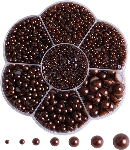 Miniatura 14 de 5700 piezas de medias perlas coloridas para manualidades, perlas de uñas para manualidades, accesorios de bricolaje, perlas de espalda plana