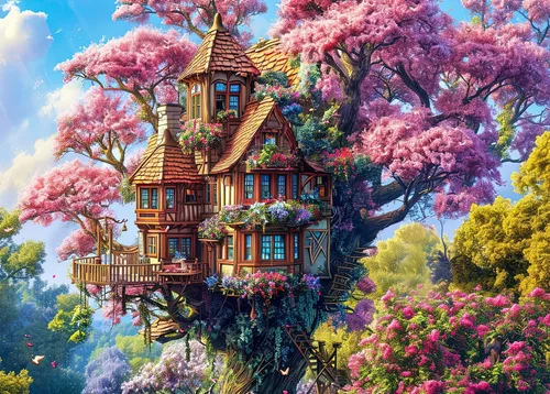 Miniatura 20 de Rompecabezas para adultos de 1000 piezas para adultos, rompecabezas de 1000 piezas, 1000 piezas, bosques coloridos, flores y plantas exóticas