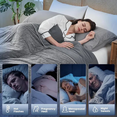 Miniatura 5 de Amélie Home Edredón Refrescante Tamaño Twin, Manta Refrescante Ligera de Doble Cara para Personas que Duermen con Calor, Edredón Refrescante