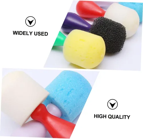 Miniatura 8 de Alasum 24 Uds Herramientas de pincel de esponja Herramientas de bricolaje Herramienta de espuma Arte Pincel redondo Esponja de pintura Esponja