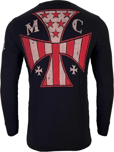 Miniatura 3 de Archaic by Affliction - Camisa térmica para hombre, inyector de combustible, color negro