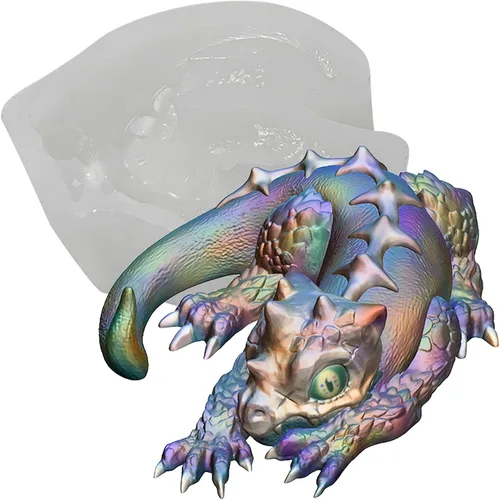 Molde de silicona de resina epoxi 3D de dragón de calavera mágica para manualidades de azúcar de fondant, decoración de pasteles, arcilla