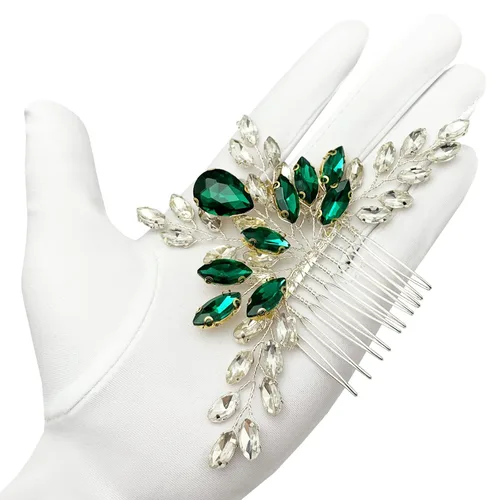 Miniatura 7 de Peine de pelo de cristal para novia, pieza de pelo con diamantes de imitación, fiesta de graduación, festival, boda, accesorios para el cabello