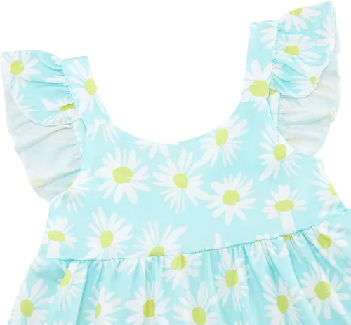 Miniatura 3 de Vieille Vestido de verano para niñas pequeñas, con volantes, sin mangas, casual, vestido de playa, escalonado, vestido de princesa para 2-8 años