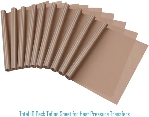 Miniatura 3 de Selizo Paquete de 10 láminas de teflón de PTFE para prensa de calor de 16 x 24 pulgadas, antiadherente, resistente al calor