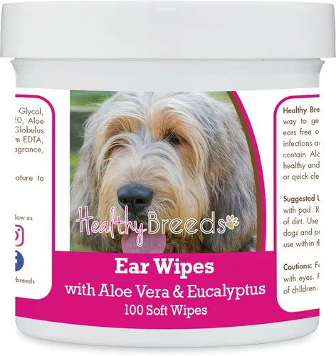 Miniatura 110 de Healthy Breeds Pastor alemán, silla de montar, toallitas de limpieza de oídos con aloe y eucalipto para perros, 100