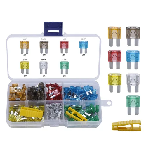 Paquete de 140 fusibles Micro 2 surtidos, fusible de hoja Micor II mejorado 5A 7.5A 10A 15A 20A 25A 30A ATO ATC para SUV, camión, Rv, kit surtido de