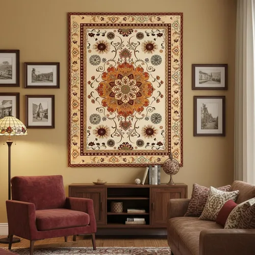Miniatura 3 de Fowocu Boho Floral Tapestry Wall Hanging Hippie Indian Bohemian Mandala Tapestry Aesthetic Vintage Flower Medallion Beige Yellow Small Tapestries