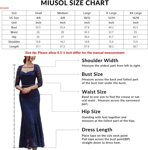 Miniatura 6 de Miusol Vestido largo de encaje retro con mangas 34 para mujer, diseño de cuentas
