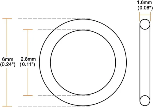 Miniatura 2 de uxcell Junta tórica de silicona, 0.236 in de diámetro exterior, 0.110 in de diámetro interior, 0.063 in de ancho, junta de anillos de sello VMQ