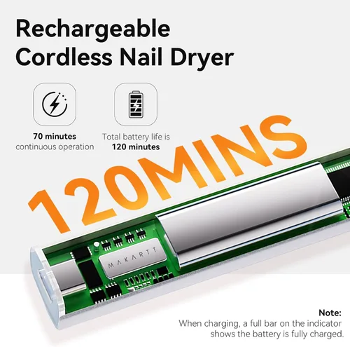 Miniatura 3 de Makartt Lámpara de uñas UV, lámpara de curación flash de mano con modo indoloro de 800 mAh, luz de uñas portátil recargable con pantalla LCD y 3