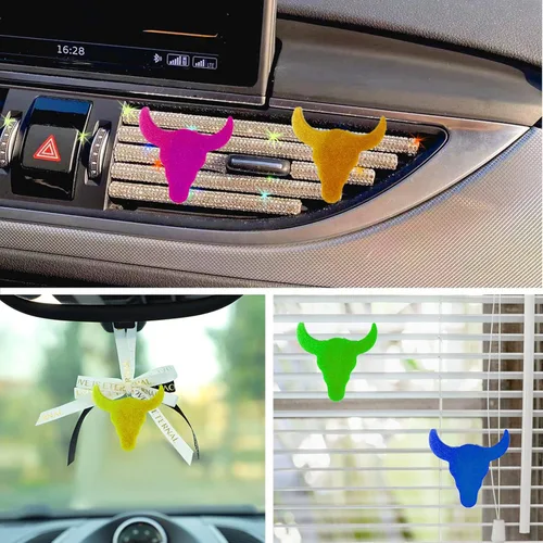 Miniatura 4 de Moldes de silicona para calavera de toro, clips de ventilación de coche incluidos, aptos para horno, para jabón de resina o fabricación de velas