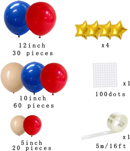 Miniatura 5 de Kit de arco de guirnalda de globos rojos y azules, azul marino, azul oscuro, globos rojos, globos neutros rubor, para cumpleaños, boda, aniversario