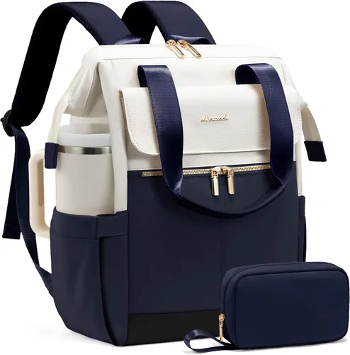 Miniatura 27 de LOVEVOOK Mochila para laptop para mujeres, mochila de trabajo convertible con bolso con puerto USB, Trabajo