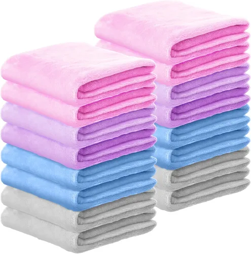 Miniatura 9 de Kinlop 16 mantas peludas para bebé, 39 x 27 pulgadas, suaves para niños, acogedora manta ligera y cálida, para primavera y verano, para bebés, niñas