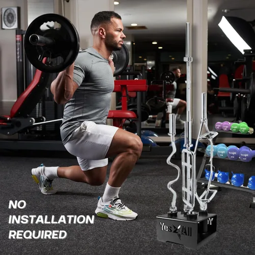 Miniatura 6 de Yes4All Estante de almacenamiento vertical, organizador de gimnasio en casa, estante para mancuernas y barras olímpicas de 2 pulgadas C. Negro