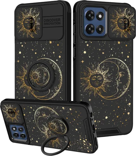 Miniatura 8 de para Moto G 5G 2023 funda - Cubierta de teléfono linda con corazón para mujeres y niñas, diseño único negro con cubierta deslizante para la cámara