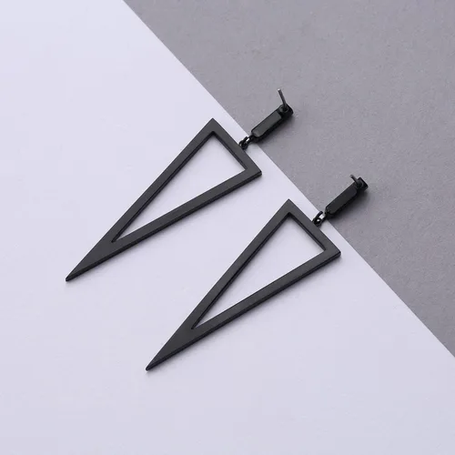 Miniatura 5 de LILIE&WHITE Pendientes colgantes de triángulo de metal para mujer, joyería de disfraz