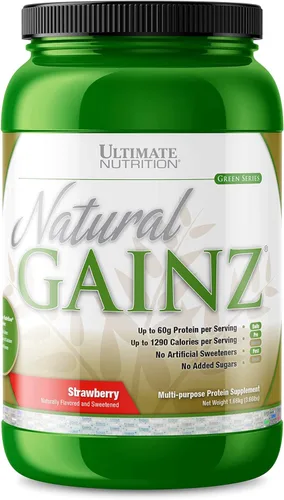 Miniatura 5 de Ultimate Nutrition Natural Gainz Proteína de suero en polvo – Proteína ganadora natural con caseína micelar y proteína de leche, mantequilla de maní
