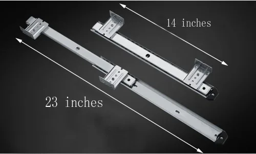 Miniatura 5 de Bandeja de cajón para teclado de escritorio con rodamientos de bolas de 14 pulgadas, riel deslizante, extensión de 3/4, ajustable, acero, metal